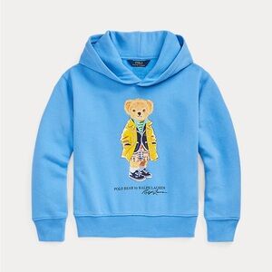 Polo bear fleece hoodie periwinkle blue girls 4t
